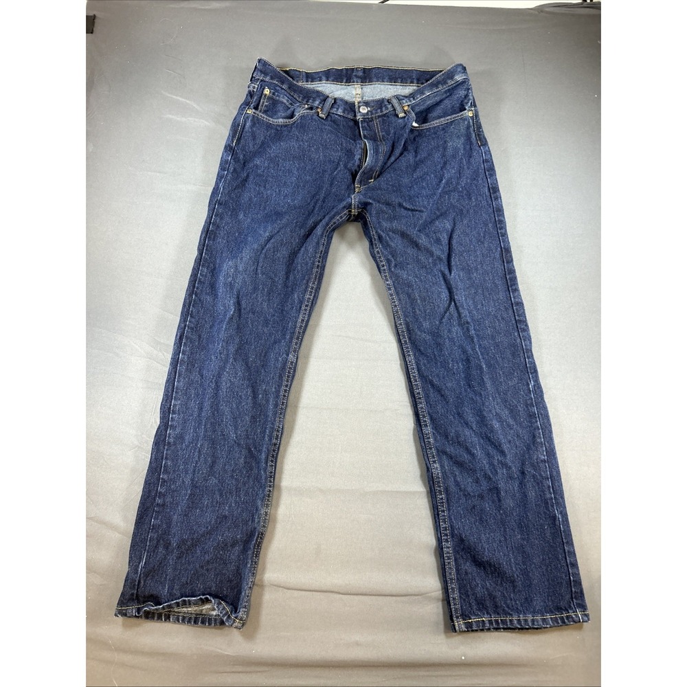 Vintage Levi's 501 Jeans Blue Straight Leg Button Fly Washed Denim 36-30